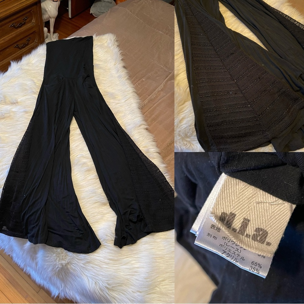 d.i.a. Jfashion gyaru brand stretchy black flare leg bodysuit